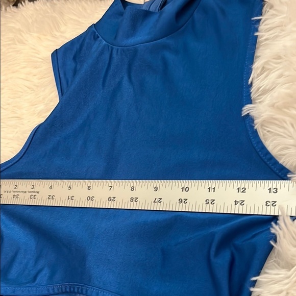 Sexy AF Blue Sleeveless Cutout Romper - Picture 6 of 7